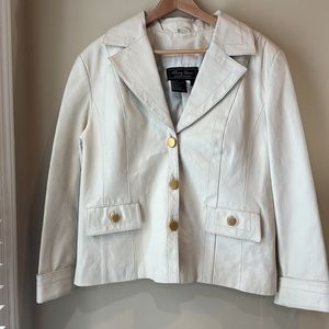Vintage Terry Lewis white leather jacket